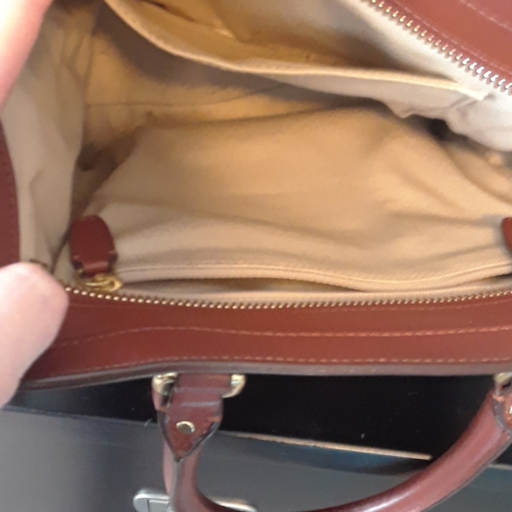 COACH dark tan satchel - Picture 4 of 5